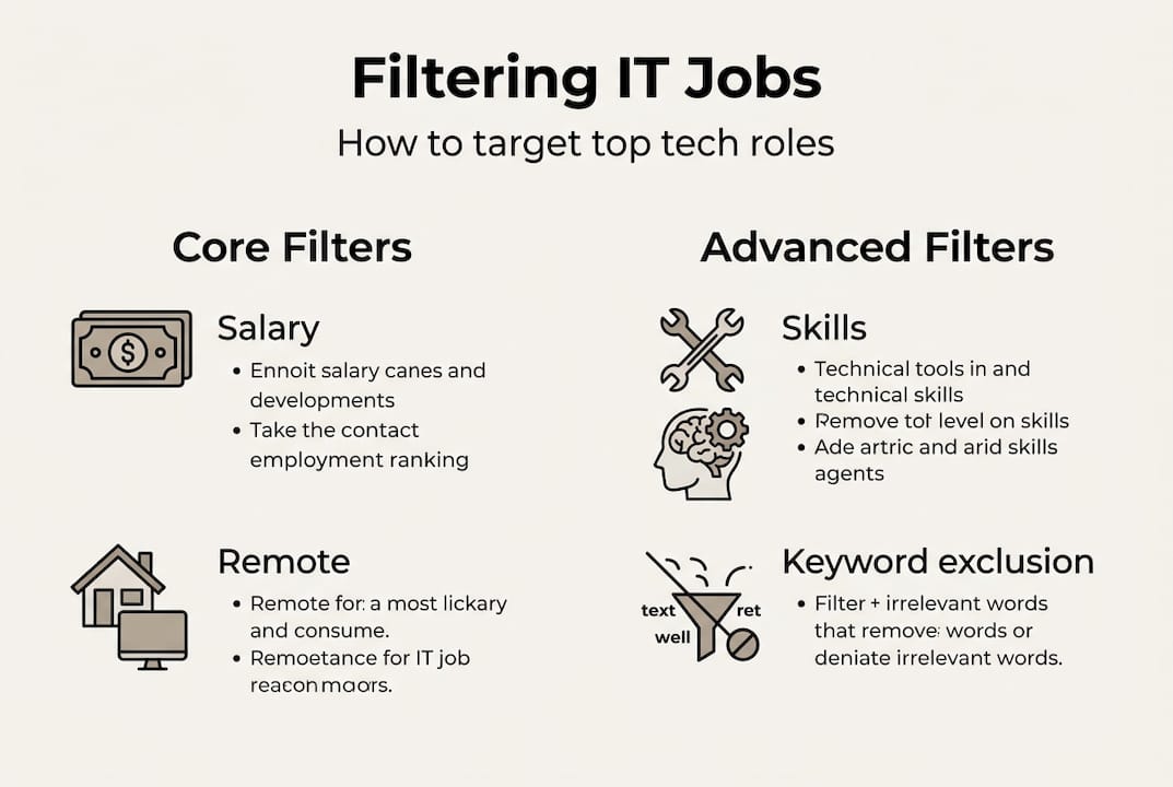 Infographic of IT job filter types