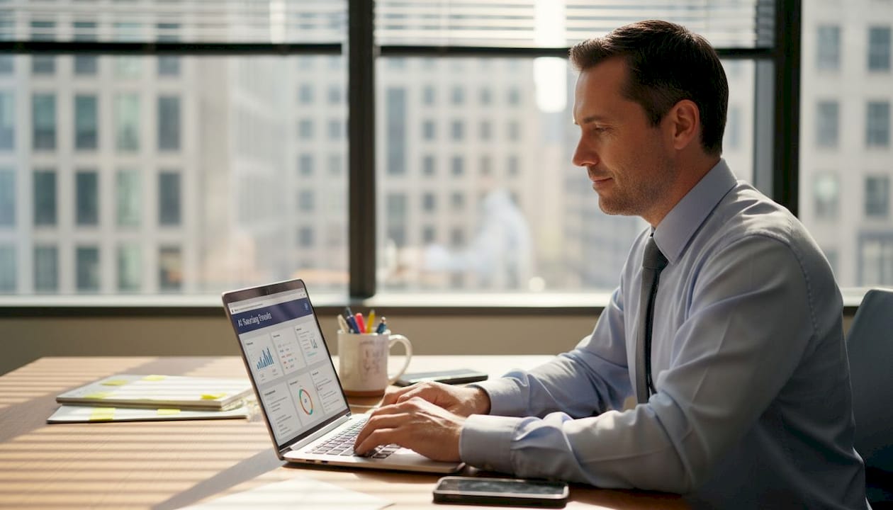 IT recruiter using AI sourcing dashboard