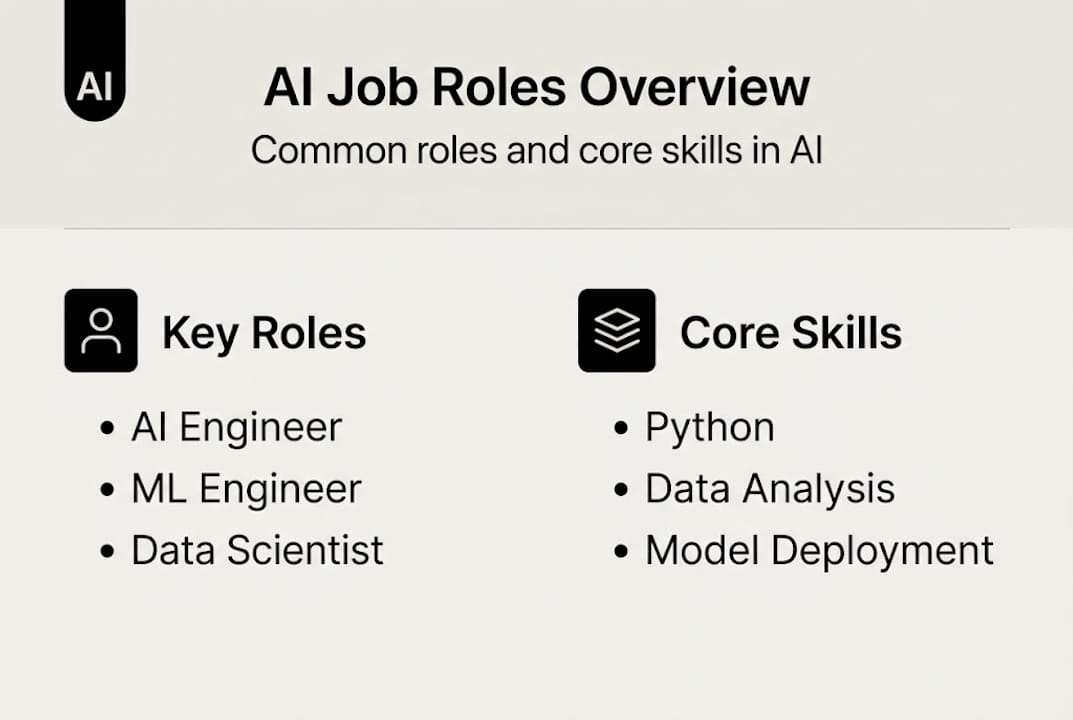 Infographic summarizing AI roles and skills