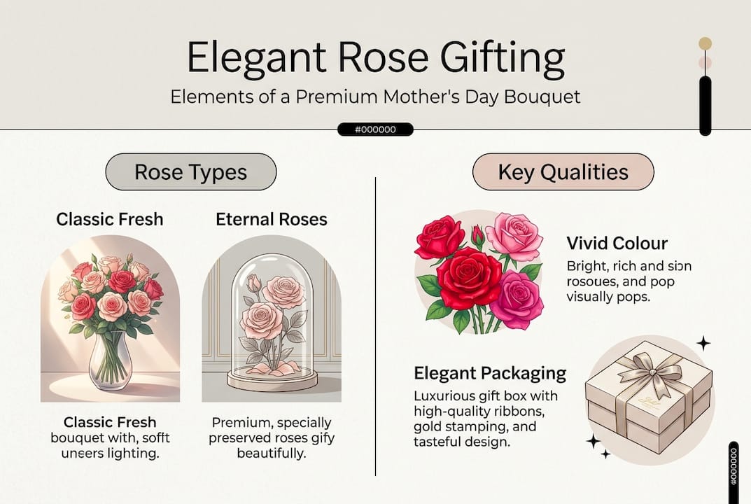 Infographic premium Mother's Day rose essentials