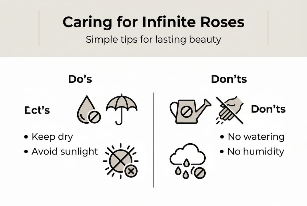 Infographic of infinite rose care do's and don'ts