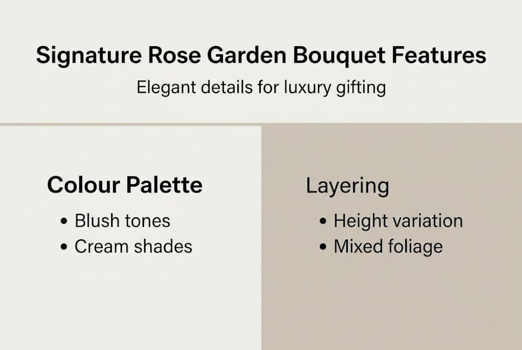 Infographic on rose bouquet color and layering