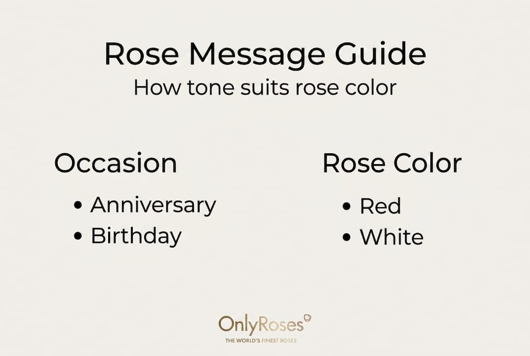 Infographic linking rose color to message tone