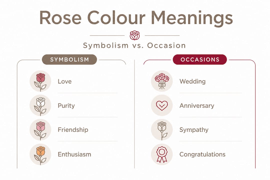 Rose colour meanings and occasions