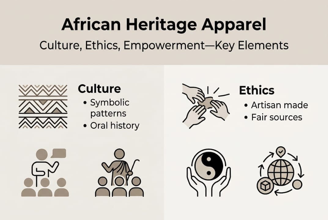 Infographic showing culture and ethics in heritage apparel