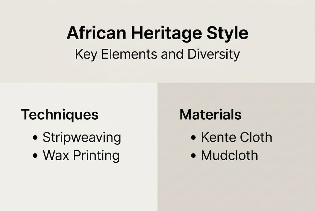 Infographic on African Heritage Style elements