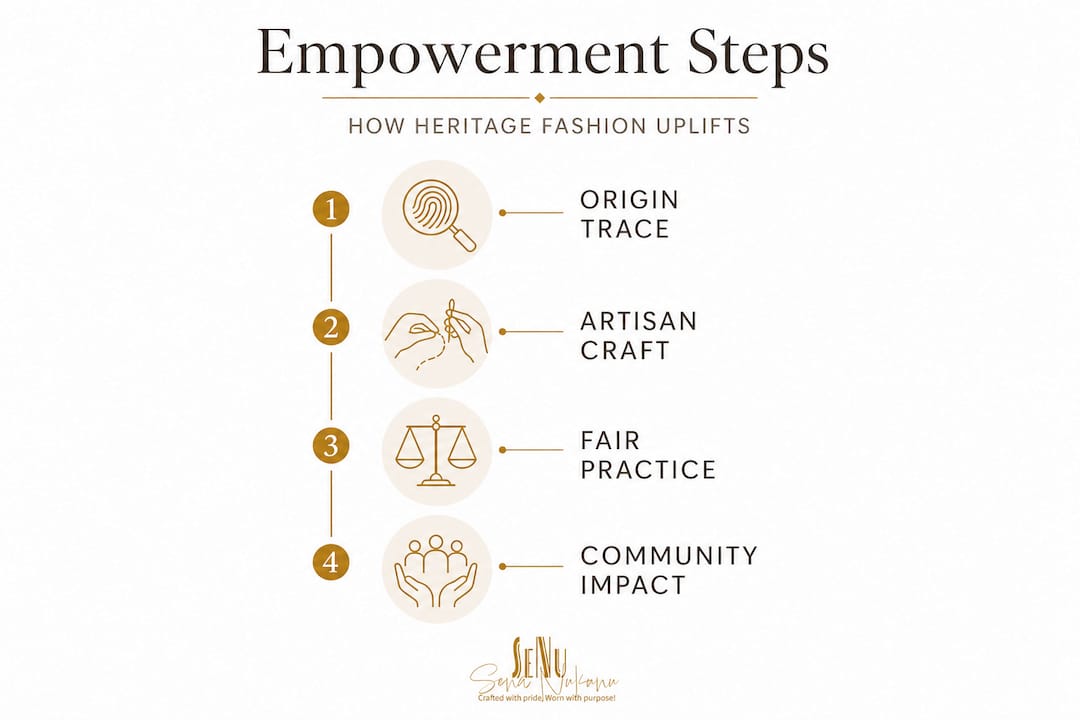 Infographic of heritage fashion empowerment process steps