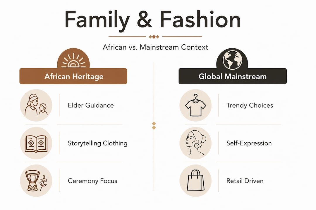 Infographic comparing African heritage and mainstream fashion influences