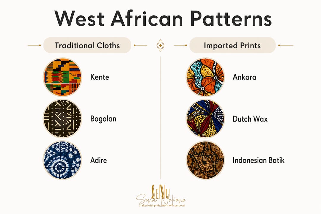 Infographic comparing traditional cloths and imported prints