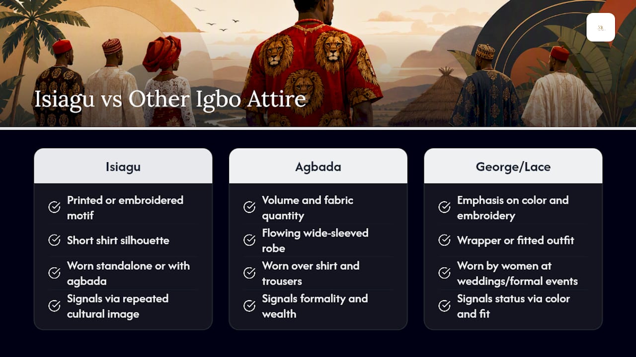 Comparison of three traditional Igbo garments