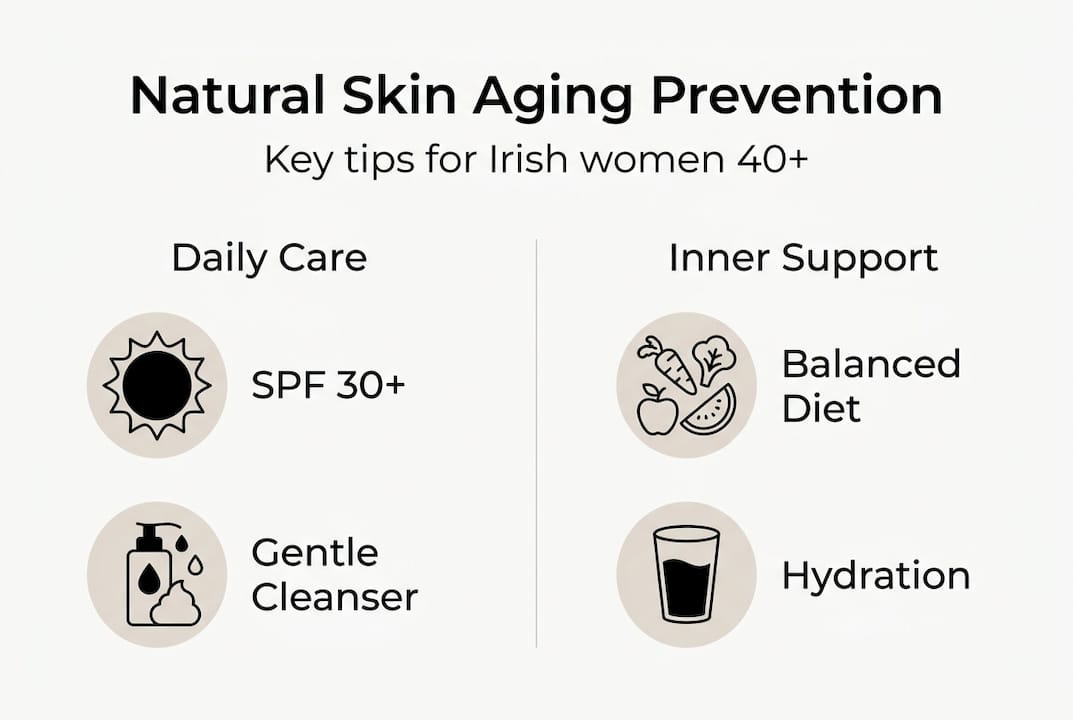 Infographic of natural skin aging prevention steps