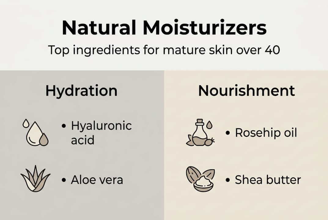Infographic showing natural moisturizer ingredients