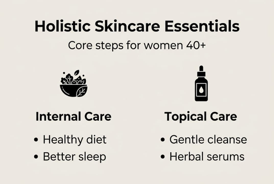 Infographic outlining steps in holistic skincare