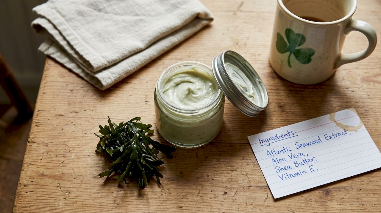 Seaweed face cream and Irish kitchen scene