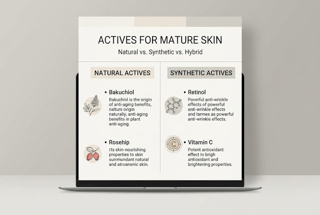 Infographic actives comparison for mature skin