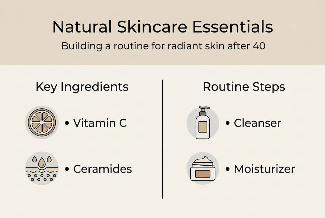 Infographic of top skincare ingredients and steps