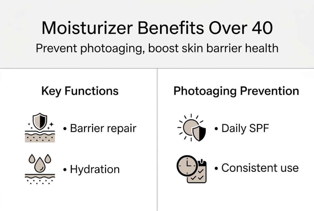 Infographic showing moisturizer benefits for mature skin