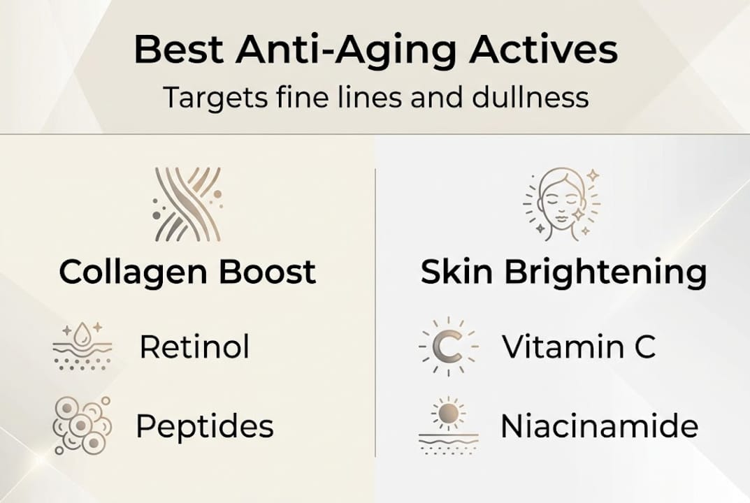 Infographic shows anti-aging actives categories