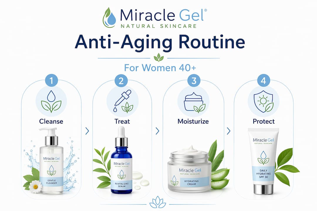 Vertical steps for anti-aging skincare routine