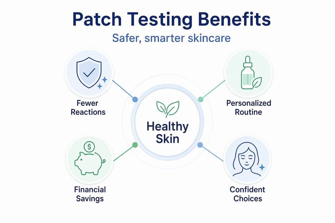 Infographic showing patch testing benefits for skin