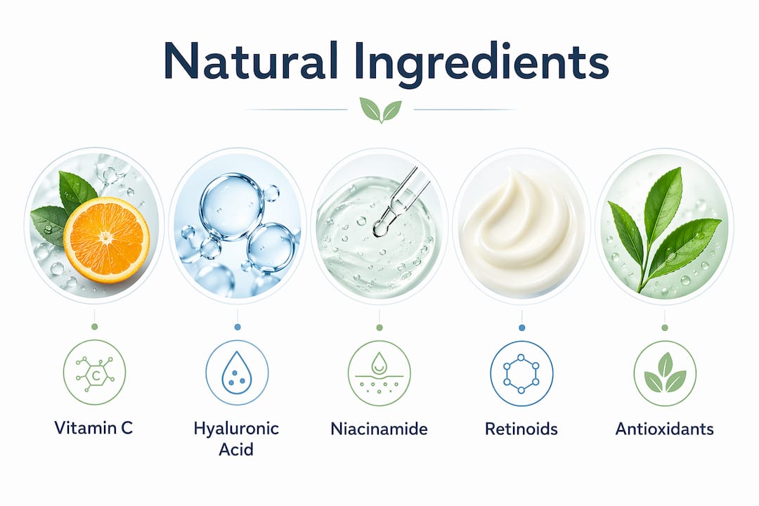 Infographic showing natural skincare ingredients hierarchy