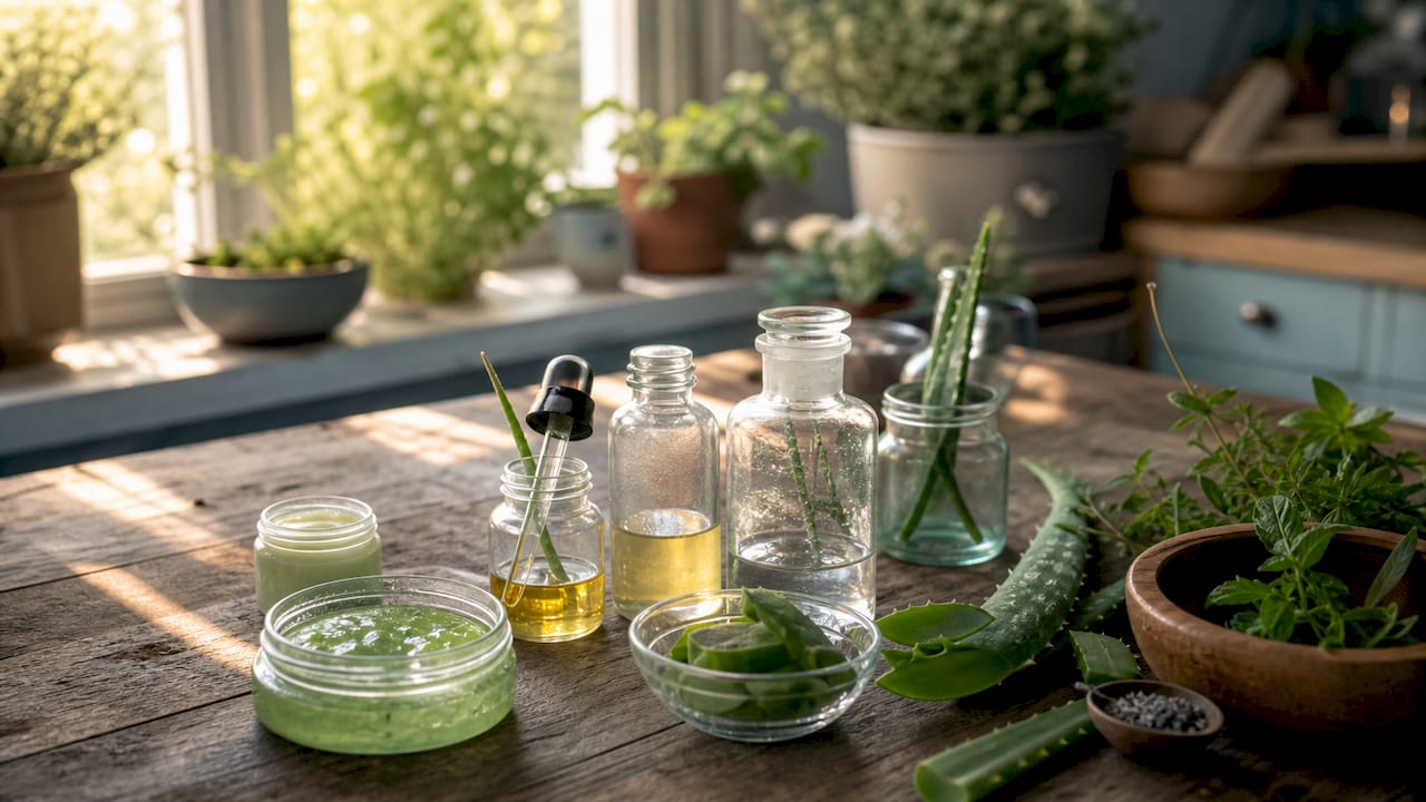 Skincare ingredients and ingredient lists close-up