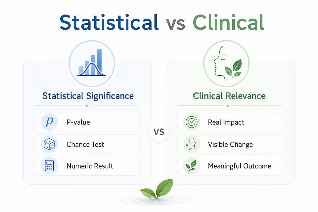 Infographic comparing statistical and clinical significance