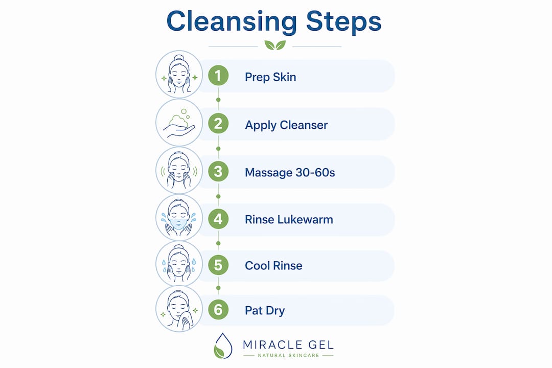 Infographic outlining steps for using organic cleansers
