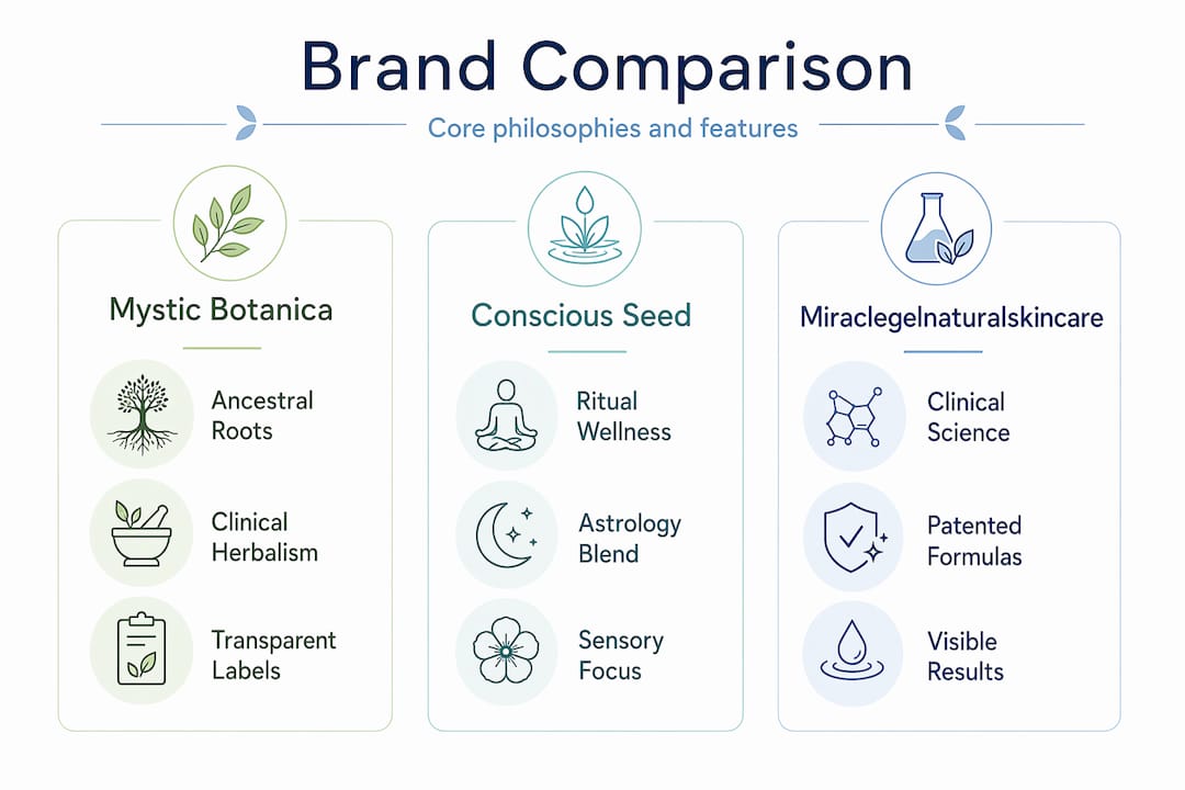 Infographic comparing natural self-care brands