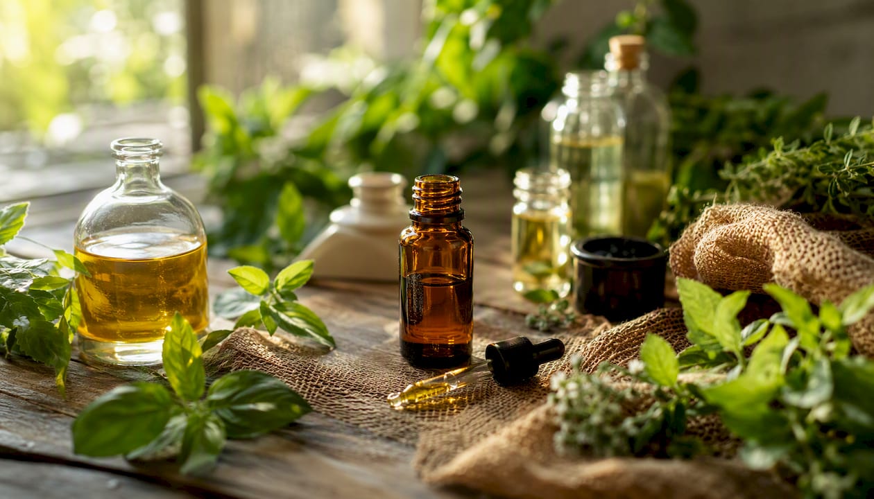 Natural oils and plant extracts for vitamin C skincare