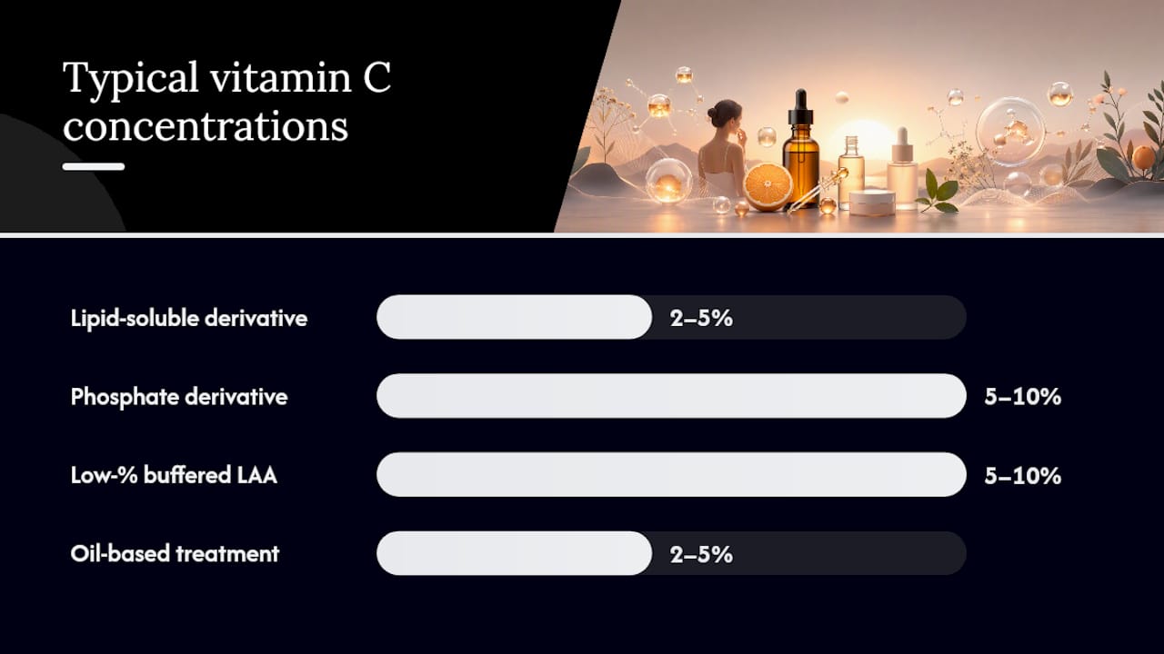 Comparison diagram of gentle vitamin C categories