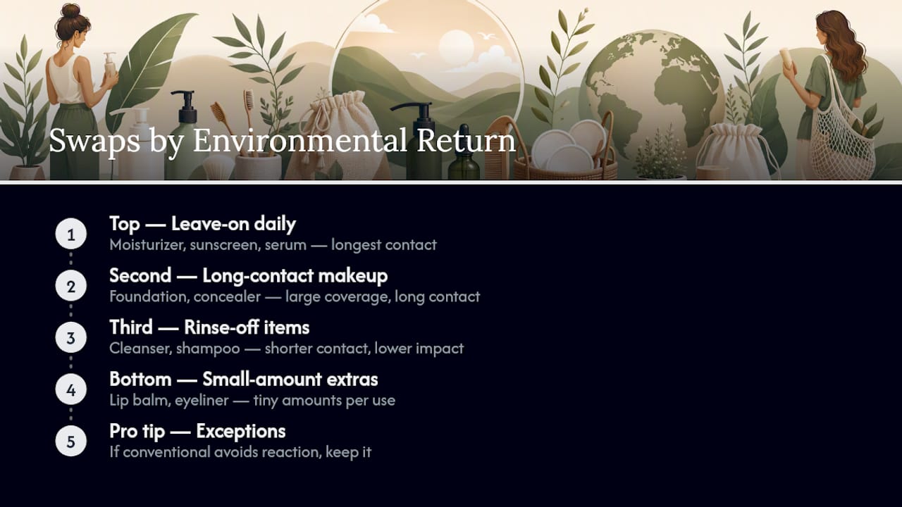 Eco-friendly skincare swaps priority tier list diagram