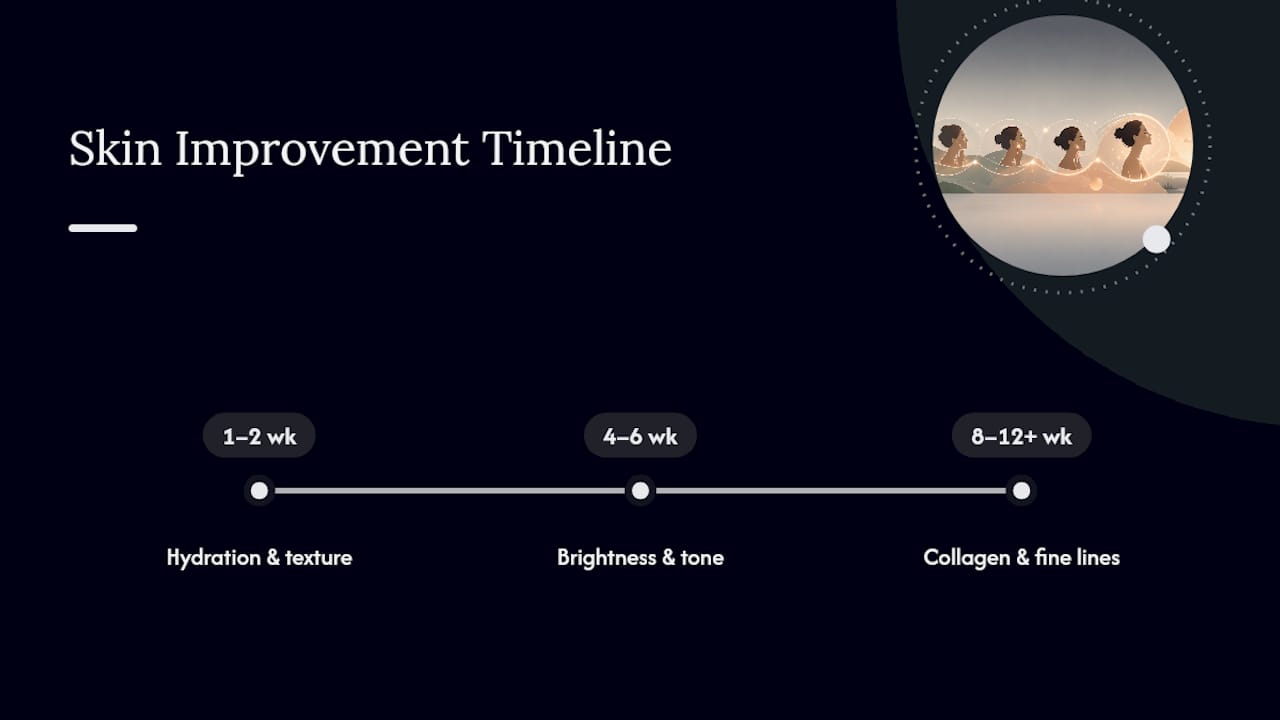 Timeline of skin improvement stages