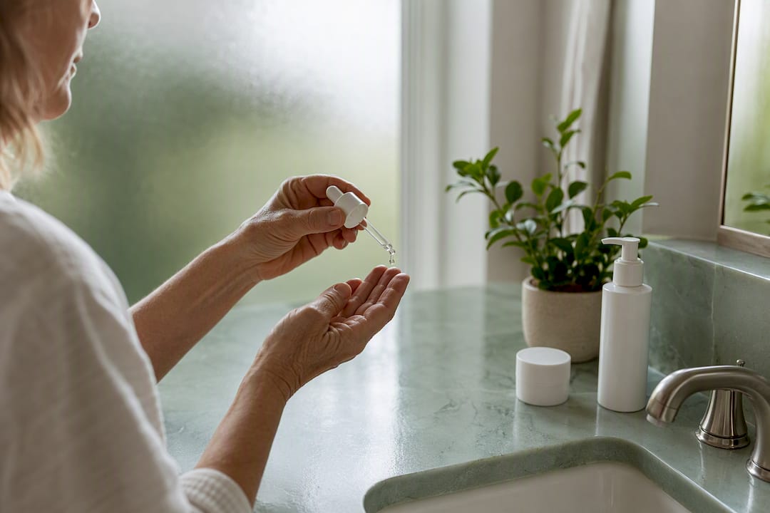 Hands holding foaming cleanser for morning routine