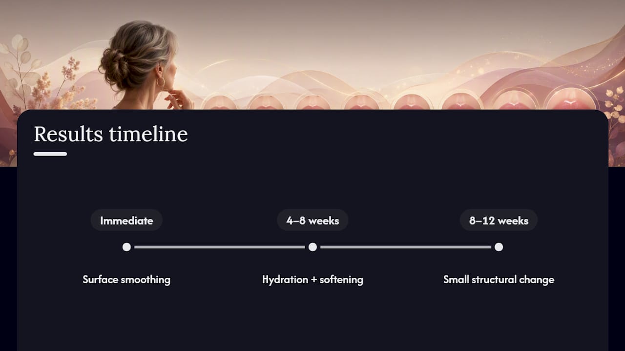 Timeline of expected lip treatment results