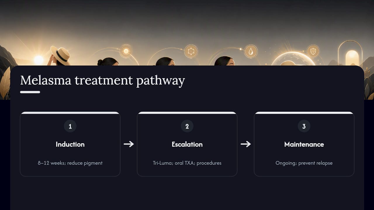 Melasma induction and maintenance treatment timeline
