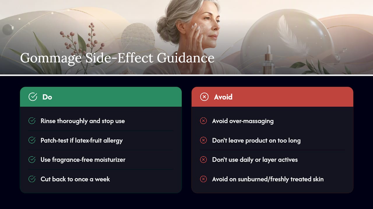 What Side Effects Can Gommage Cause? — overview diagram