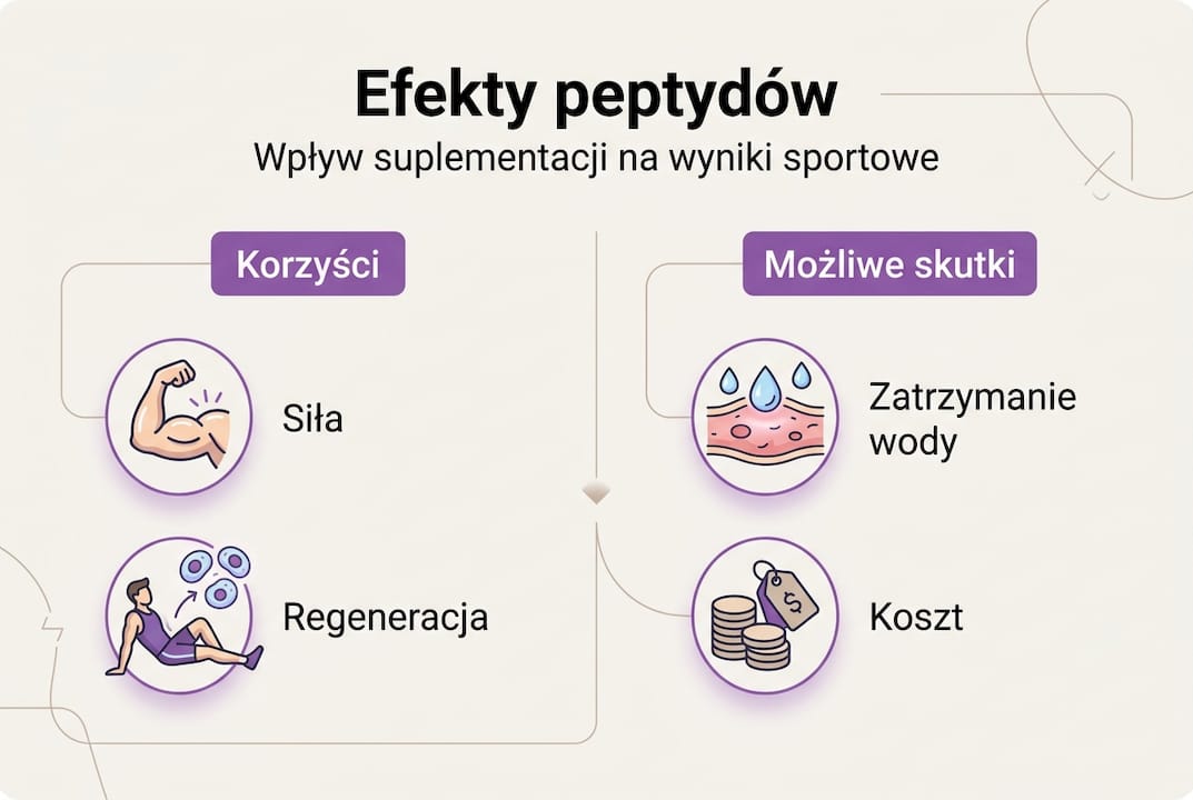 Grafika przedstawiająca, jak peptydy wpływają na skórę i zdrowie