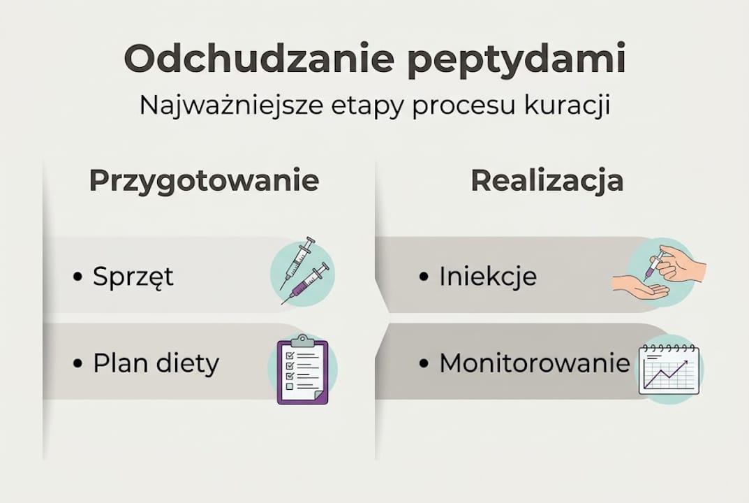 Schemat odchudzania z wykorzystaniem peptydów – zobacz, jak wygląda cały proces krok po kroku