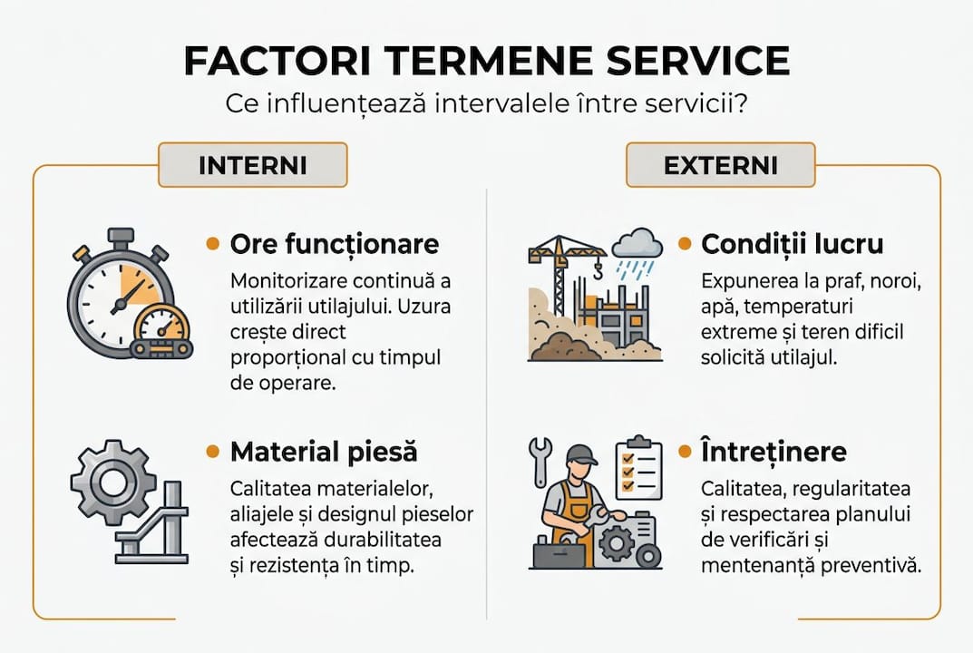 Infografic: Ce factori îți pot afecta serviciile de întreținere și reparații ale utilajelor