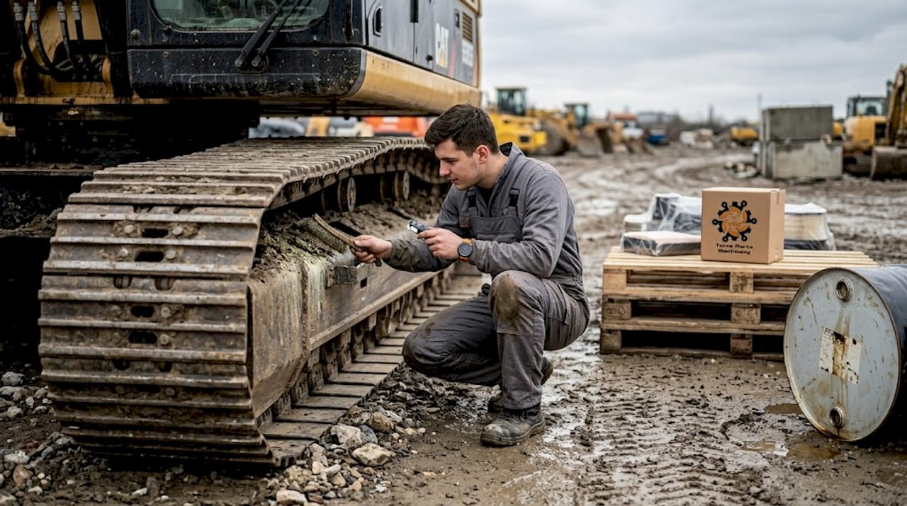 Verificarea stării sistemului de rulare la excavatoarele Caterpillar