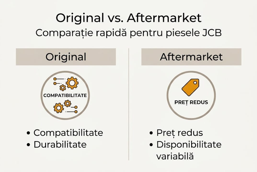 Infografic: Cum recunoști diferențele între piesele originale JCB și cele aftermarket