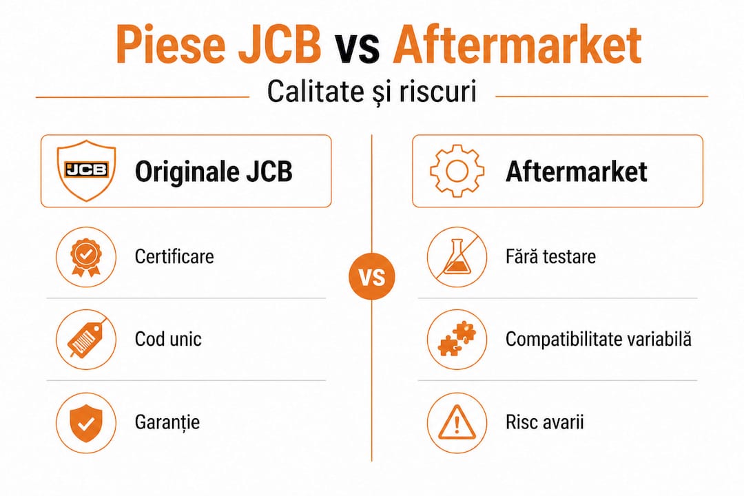 Infografic: diferențe între piesele originale JCB și cele aftermarket