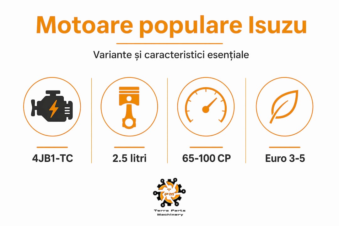 Infografic: principalele tipuri de motoare Isuzu prezentate pe scurt