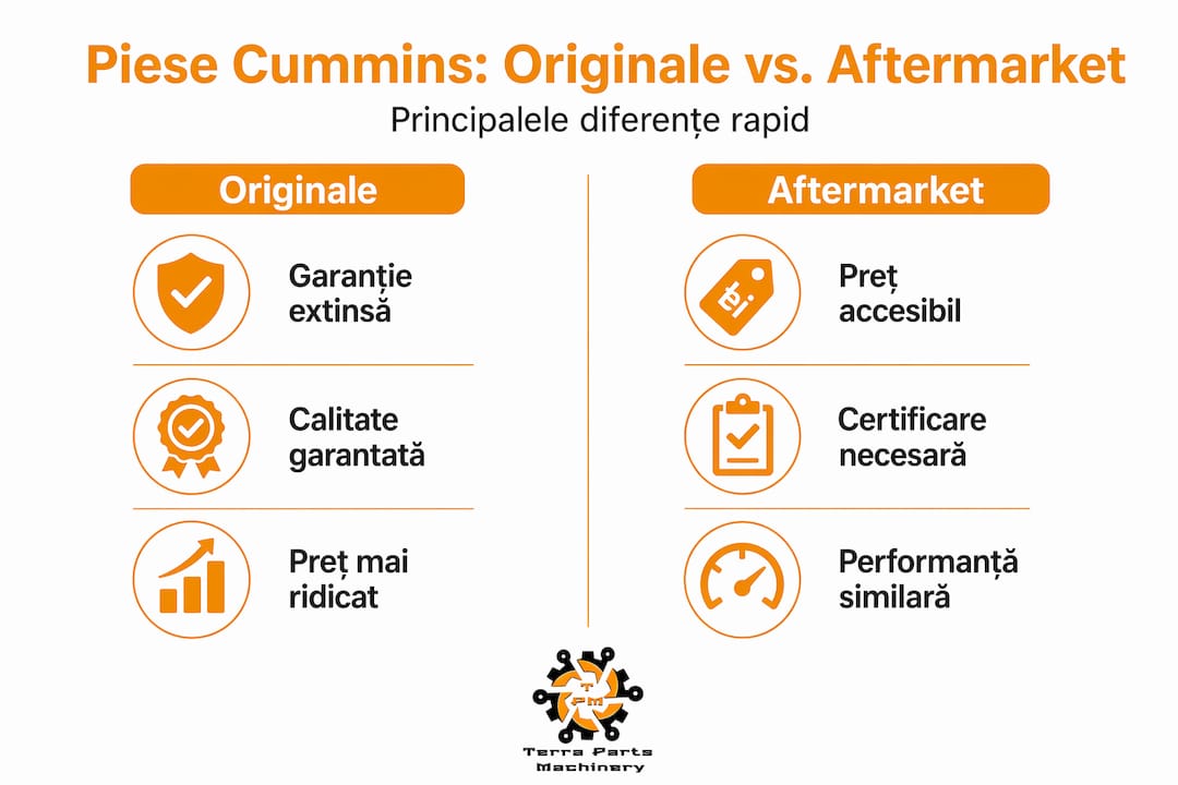 Infografic: diferențe între piesele originale Cummins și cele aftermarket