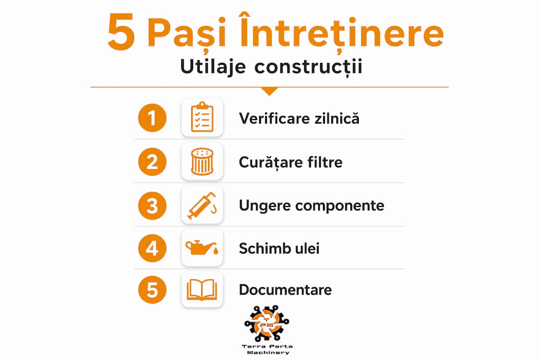 Infografic: cum să-ți întreții corect utilajele – pașii esențiali de urmat