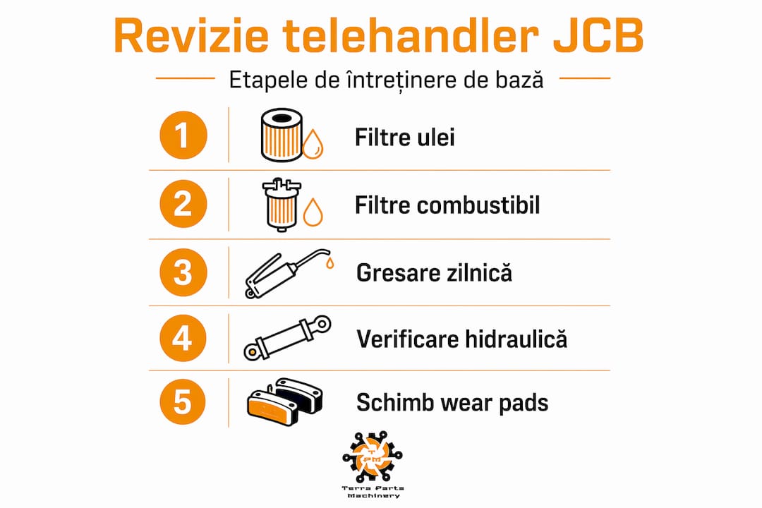 Ghid vizual pentru întreținerea telehandlerelor JCB: etapele esențiale