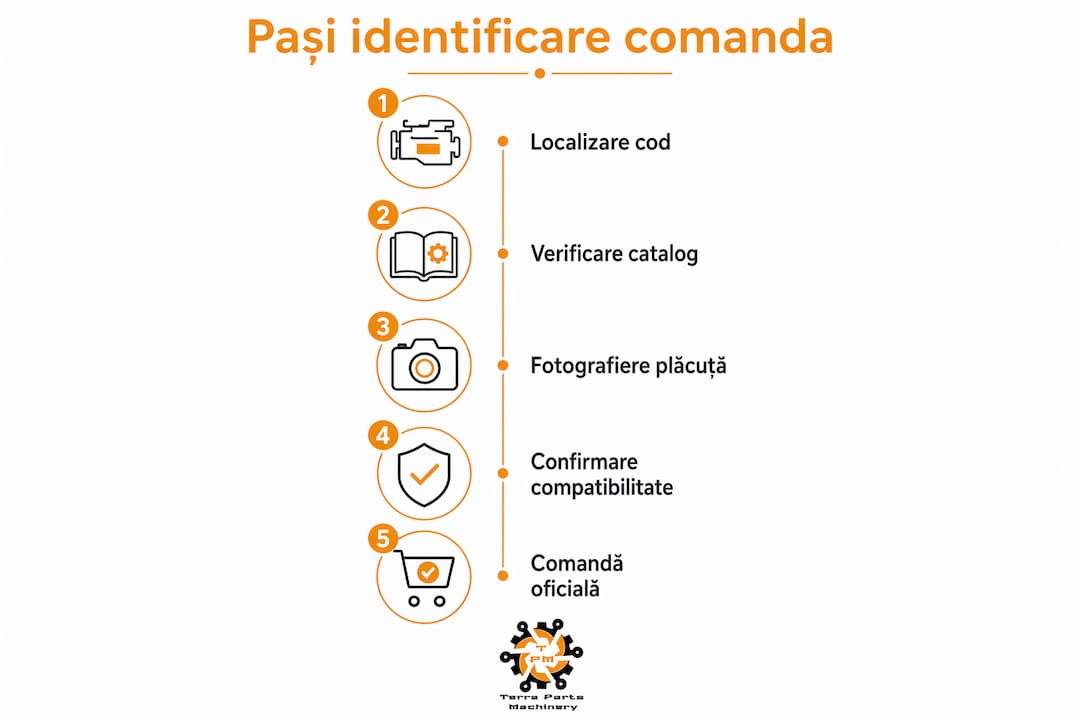 Infografic: Pașii esențiali pentru identificarea și comandarea pieselor Sisu AGCO