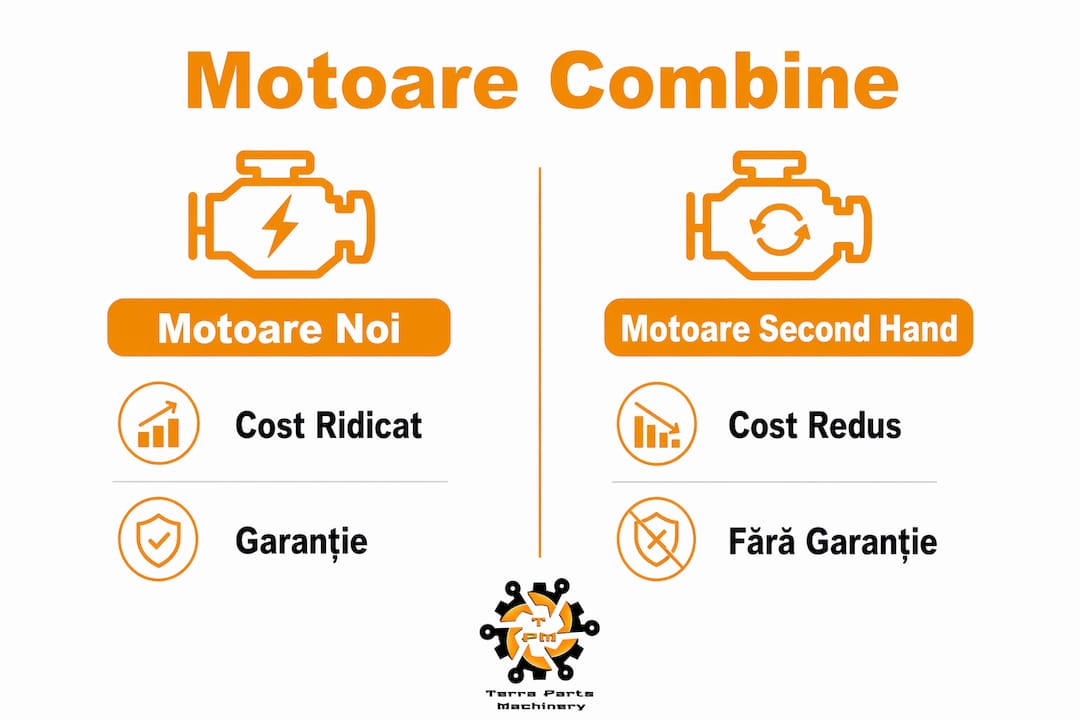 Infografic: comparație între motoare noi și motoare second-hand