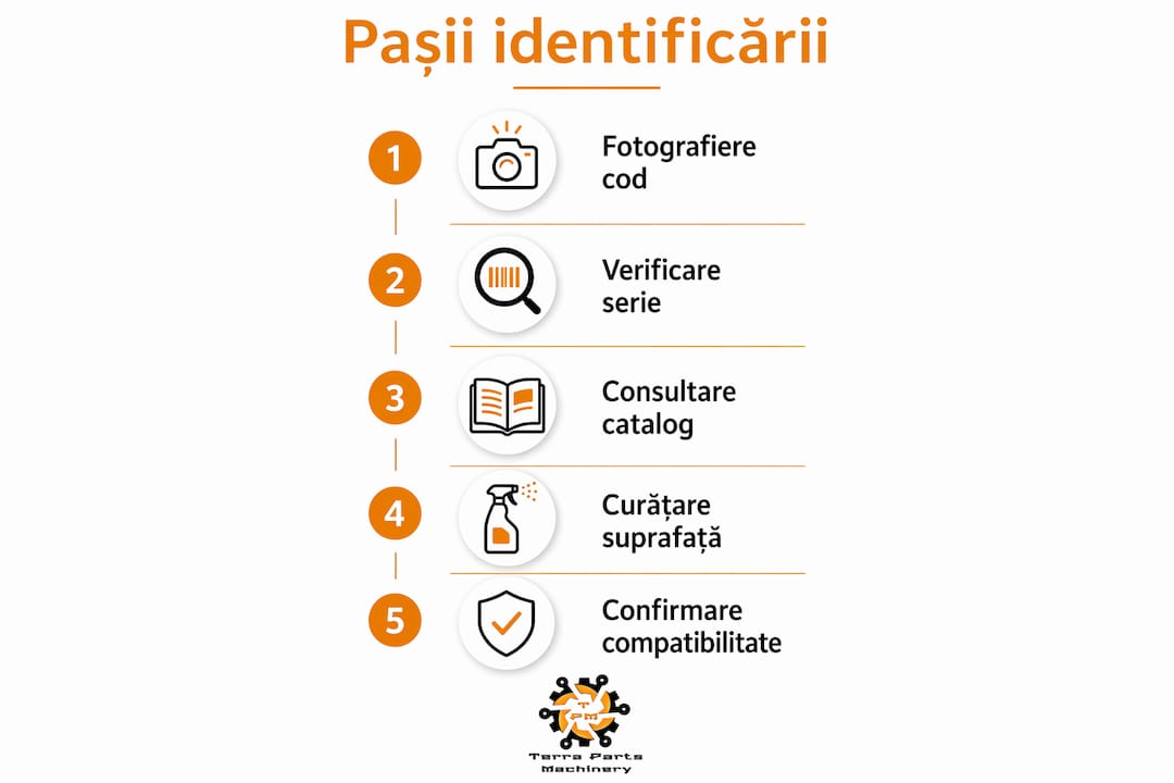 Infografic: Cum identifici rapid piesele pentru utilajele Komatsu